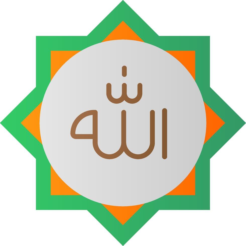 Allah plat pente icône vecteur