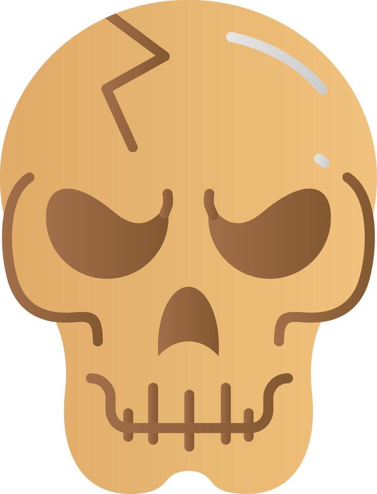 crâne plat pente icône vecteur