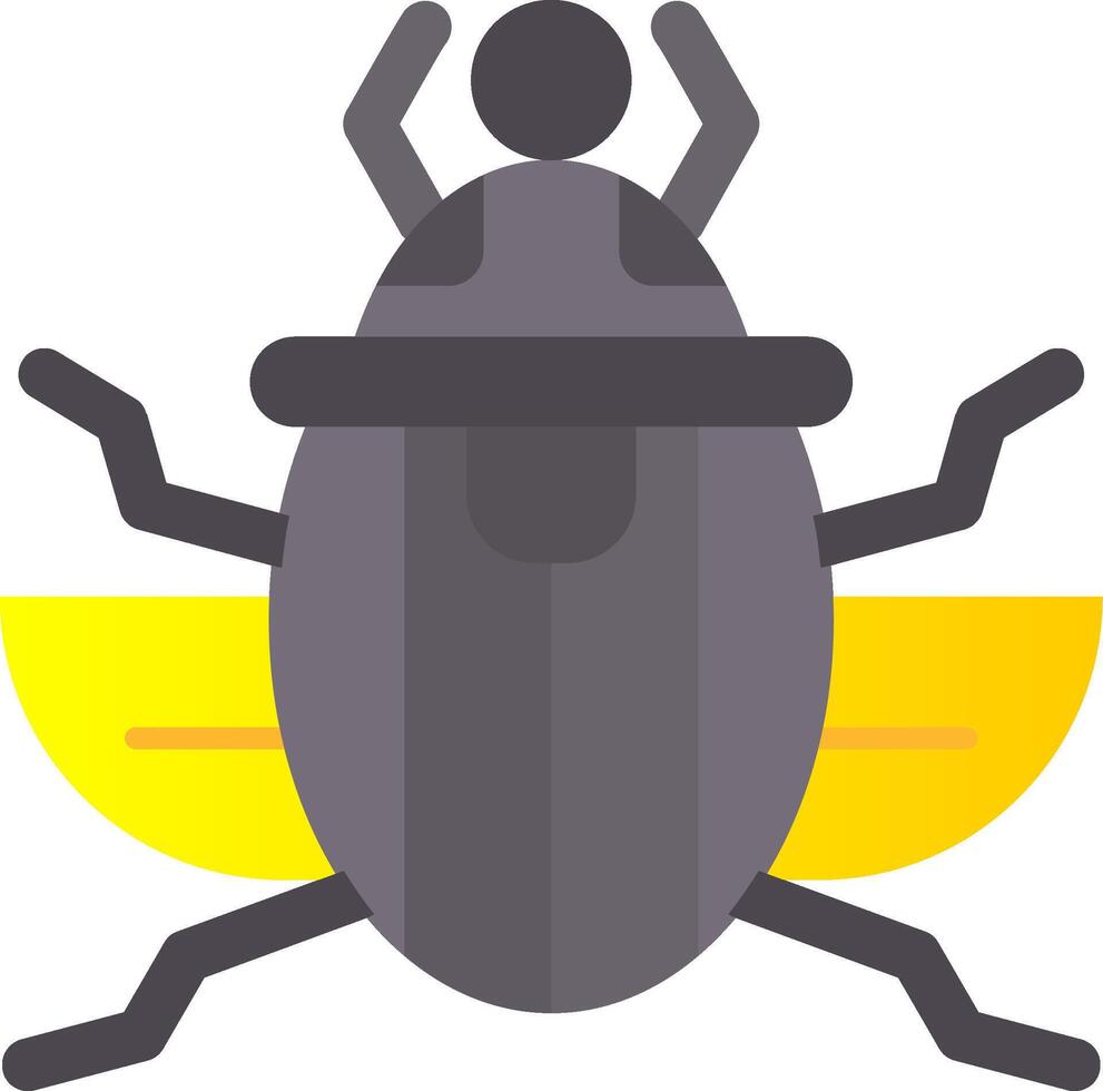scarabée plat pente icône vecteur