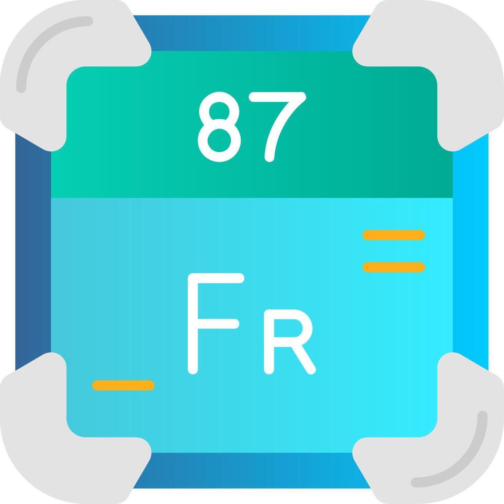 francium plat pente icône vecteur