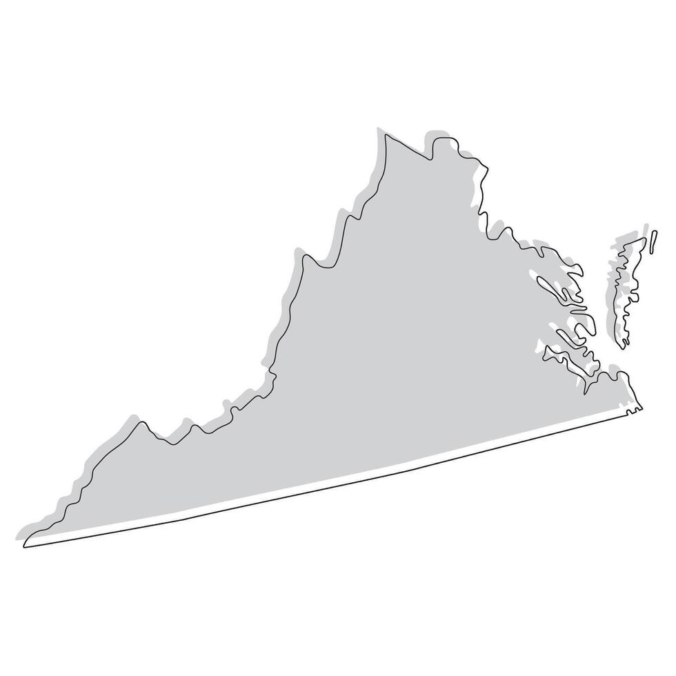 Virginie Etat carte. carte de le nous Etat de Virginie. vecteur