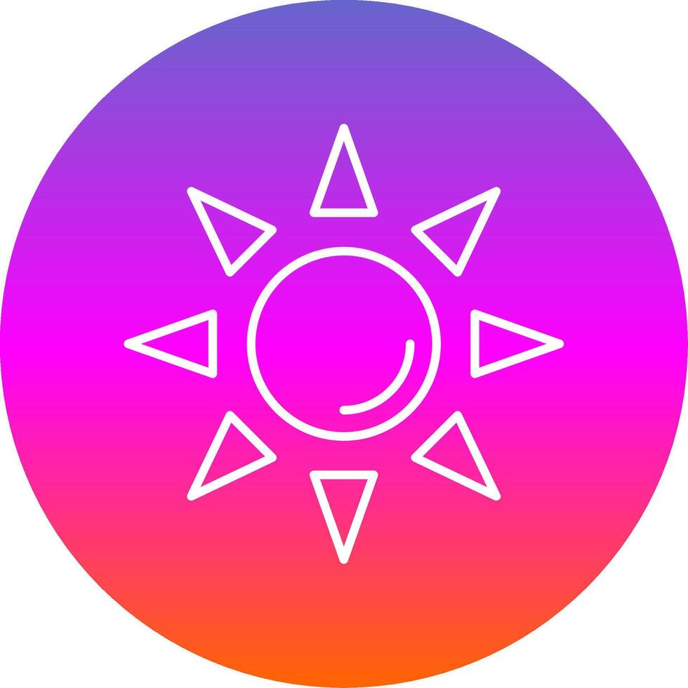 Soleil ligne pente cercle icône vecteur