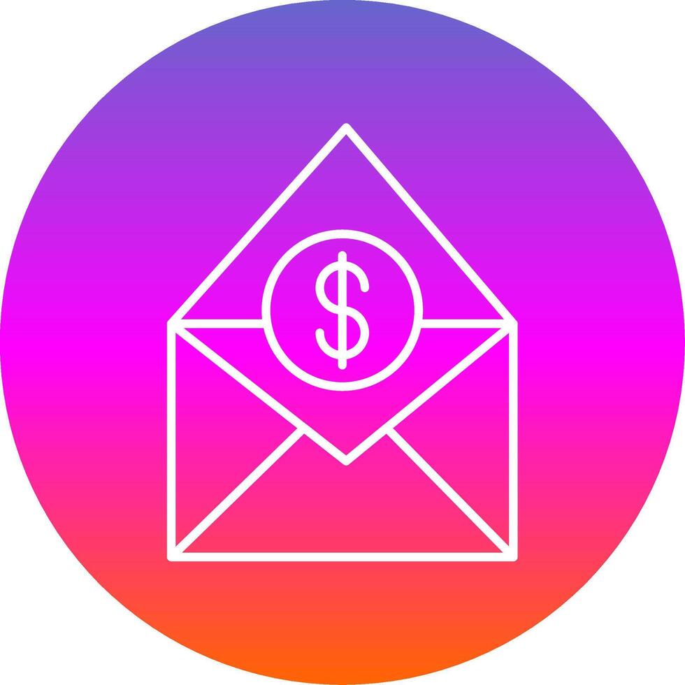 un salaire courrier ligne pente cercle icône vecteur