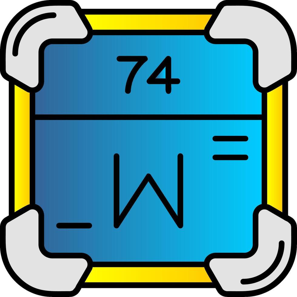tungstène rempli pente icône vecteur