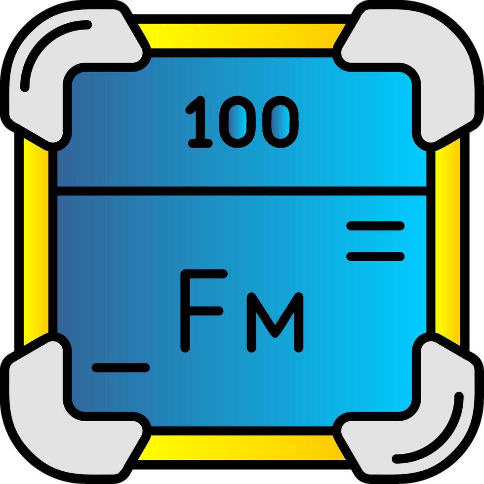 fermium rempli pente icône vecteur