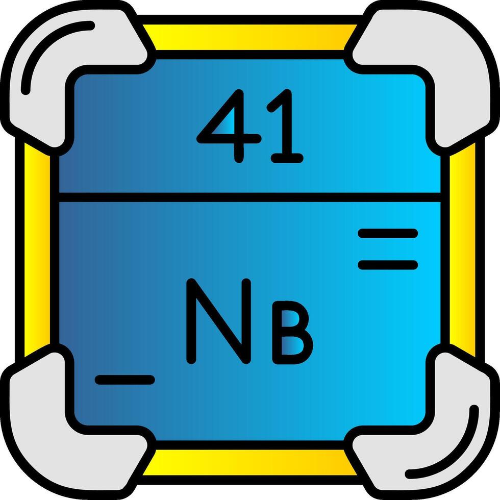 niobium rempli pente icône vecteur
