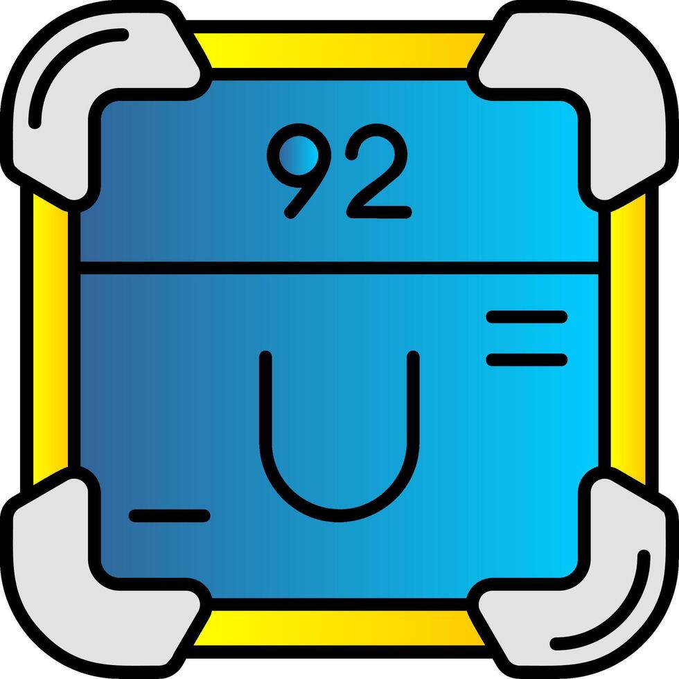 uranium rempli pente icône vecteur