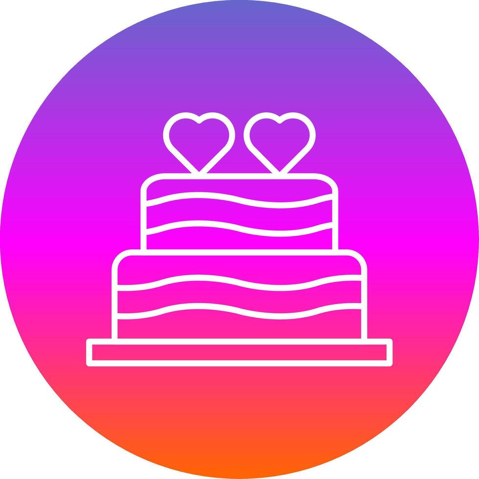 mariage gâteau ligne pente cercle icône vecteur