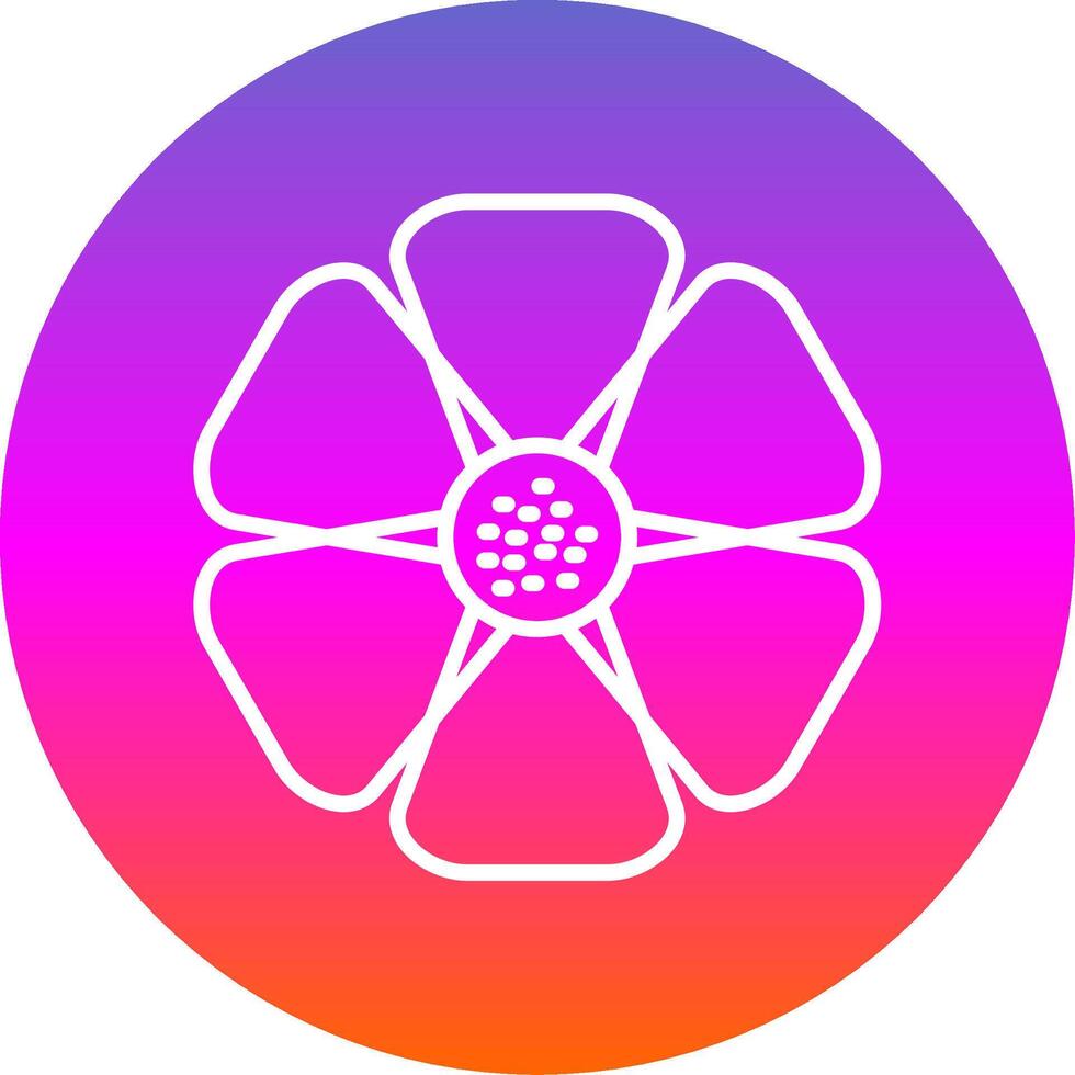 hibiscus ligne pente cercle icône vecteur