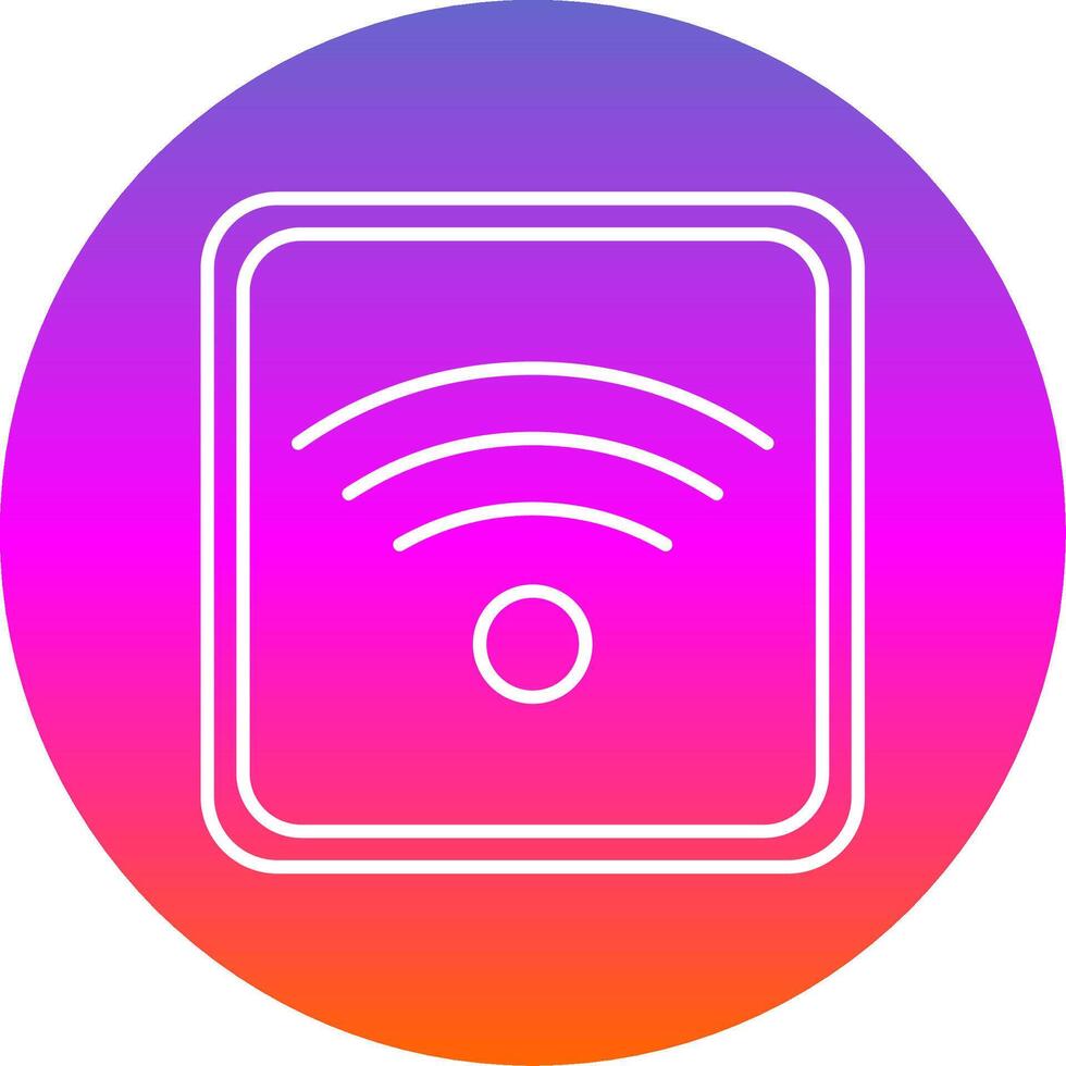 Wifi ligne pente cercle icône vecteur