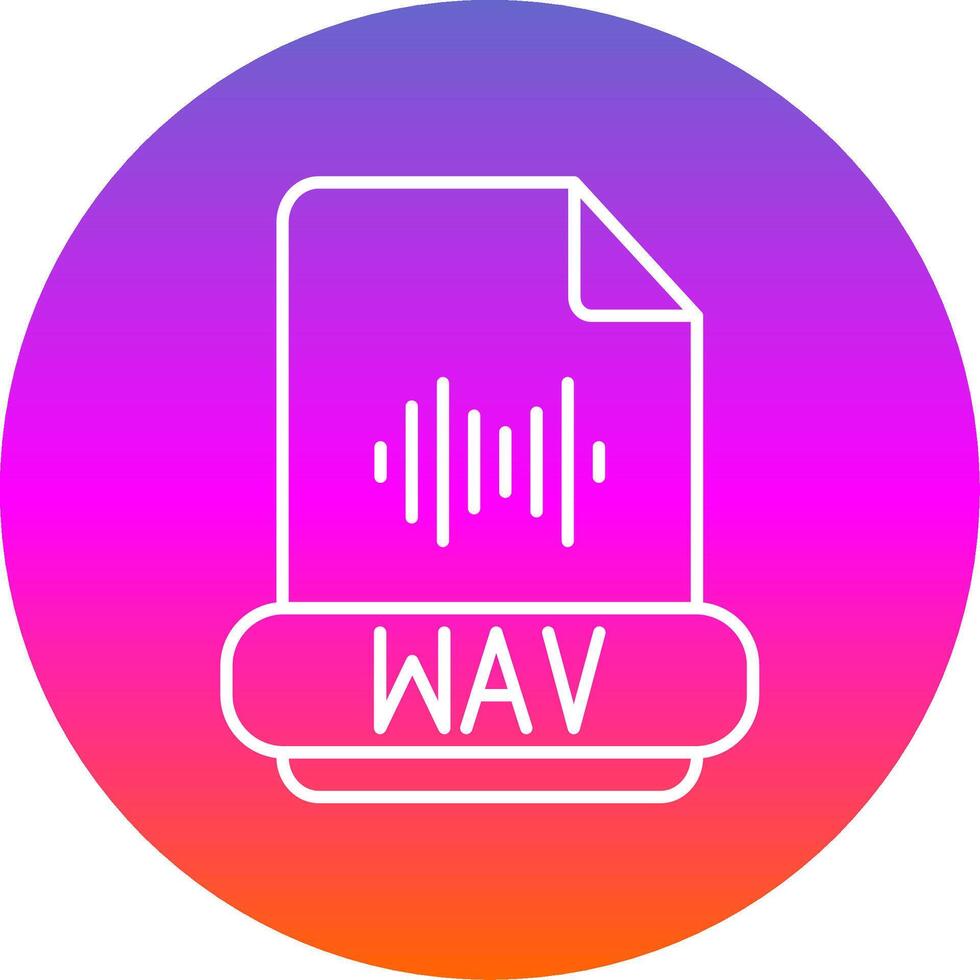 wav format ligne pente cercle icône vecteur