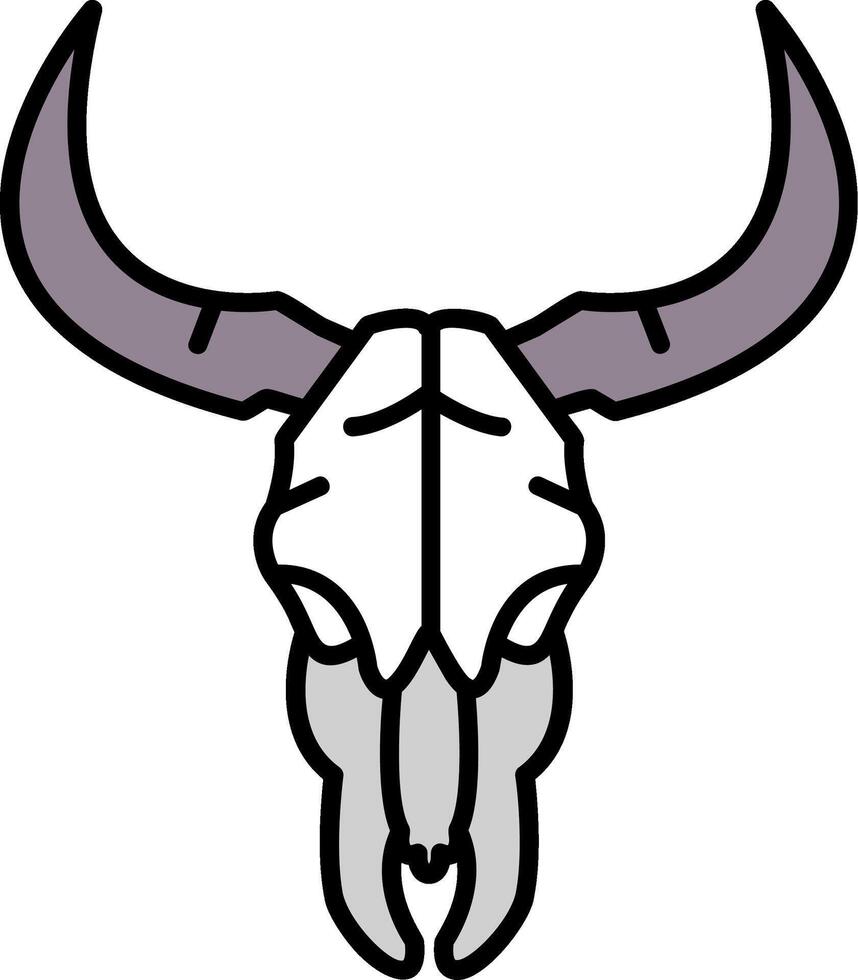 taureau crâne rempli pente icône vecteur