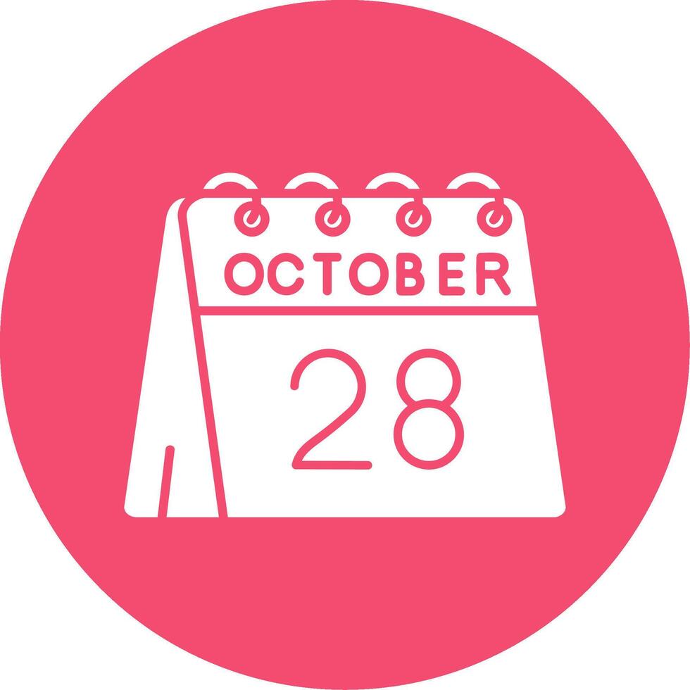28e de octobre glyphe cercle multicolore icône vecteur