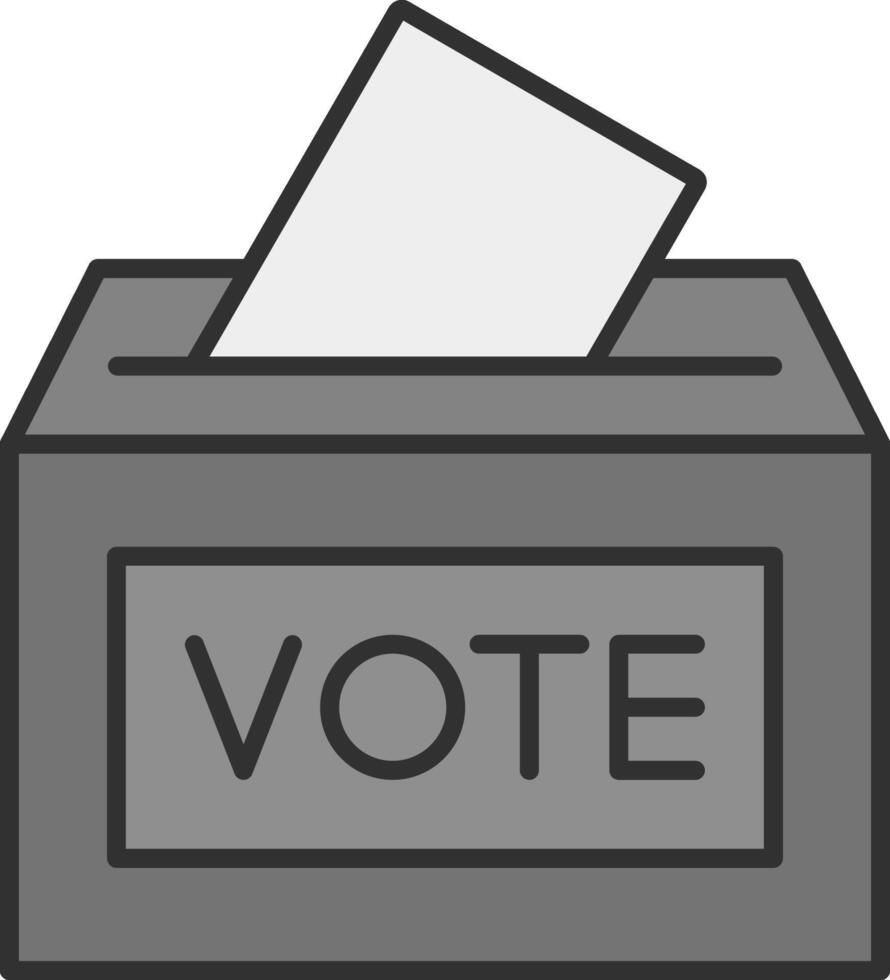 vote cabine ligne rempli lumière icône vecteur