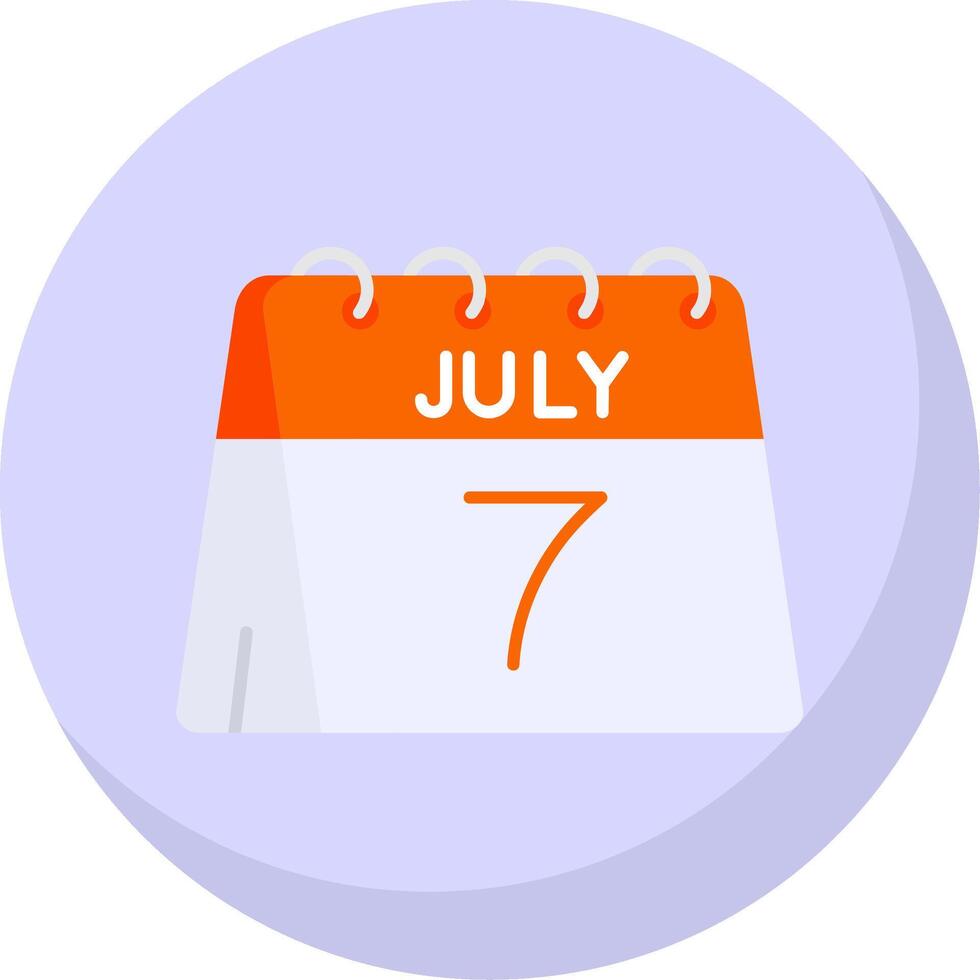 7e de juillet glyphe plat bulle icône vecteur
