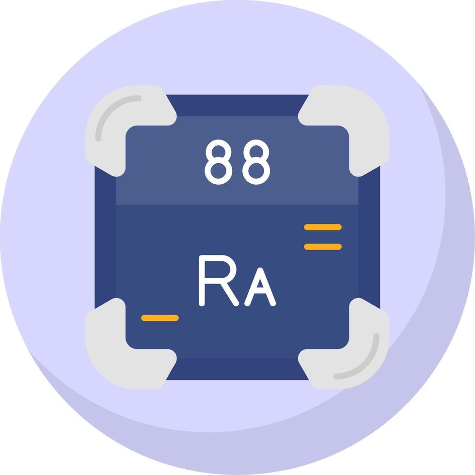 radium glyphe plat bulle icône vecteur