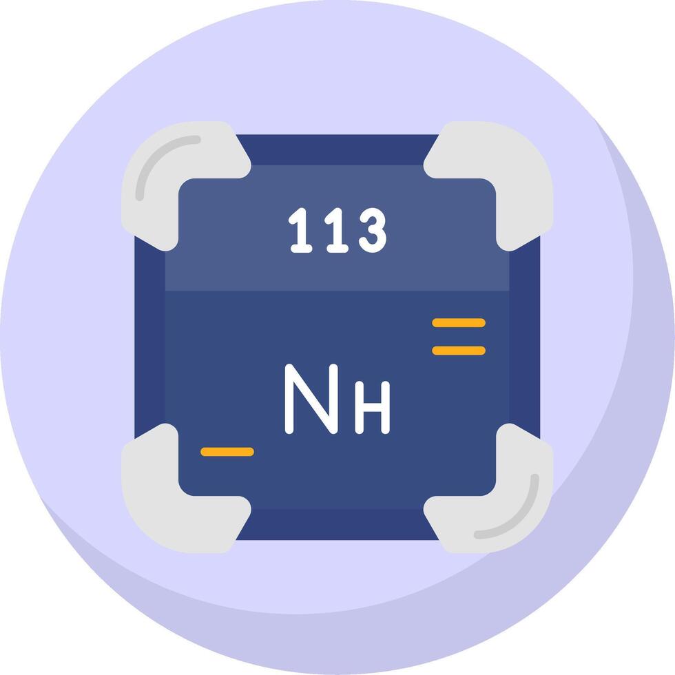 nihonium glyphe plat bulle icône vecteur