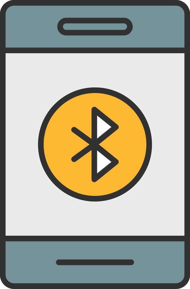 Bluetooth ligne rempli lumière icône vecteur