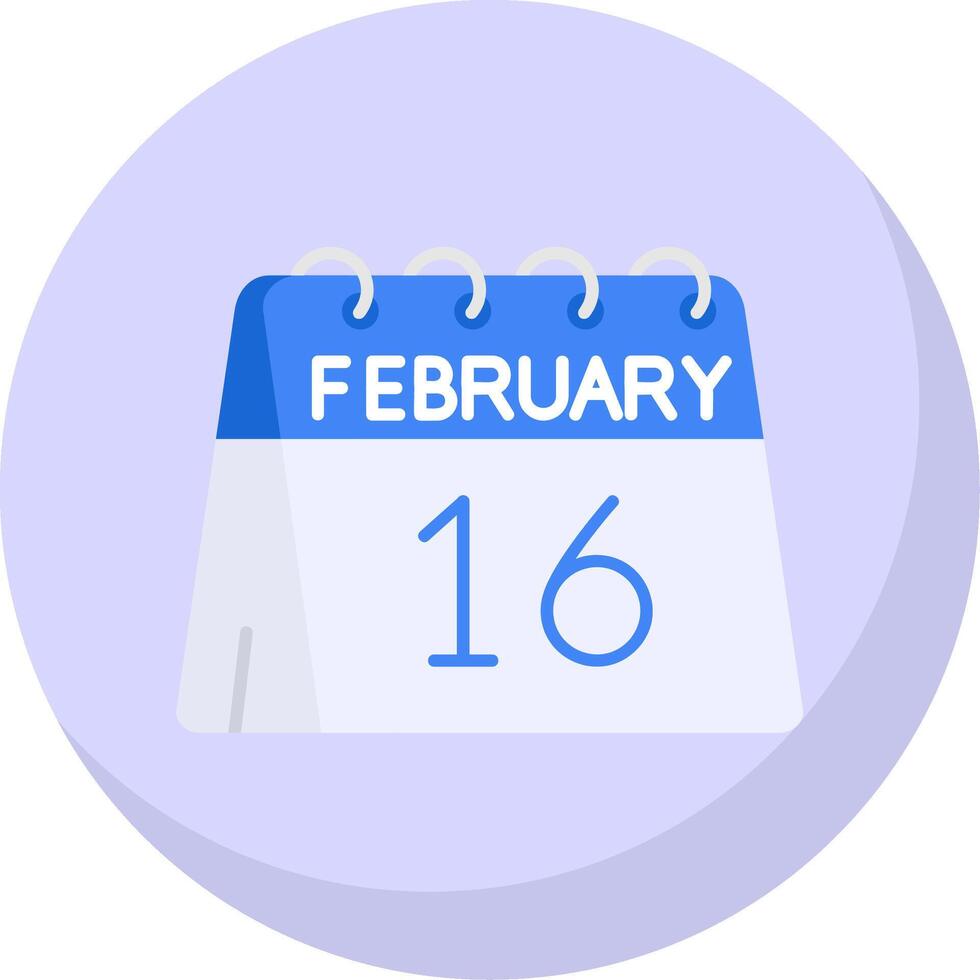 16e de février glyphe plat bulle icône vecteur
