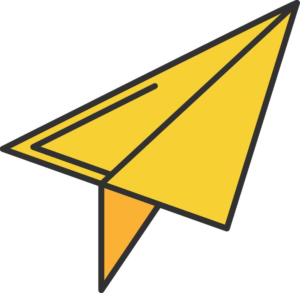 papier avion ligne rempli lumière icône vecteur