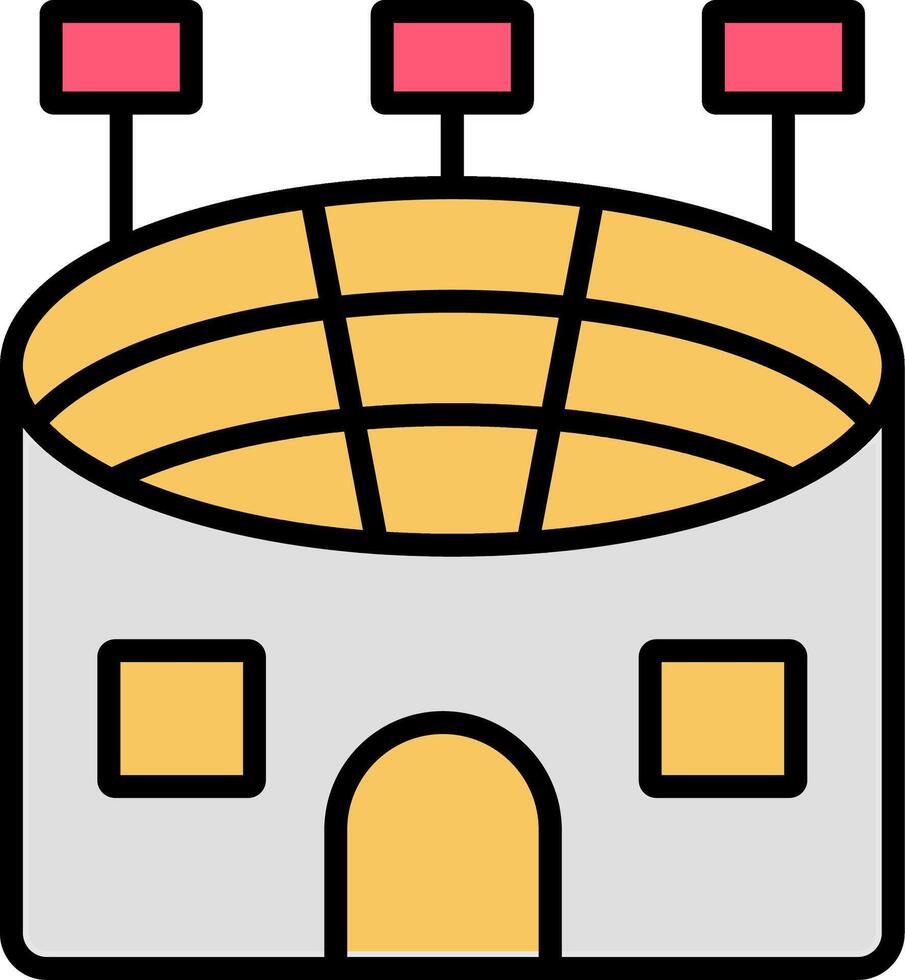 stade ligne rempli lumière icône vecteur