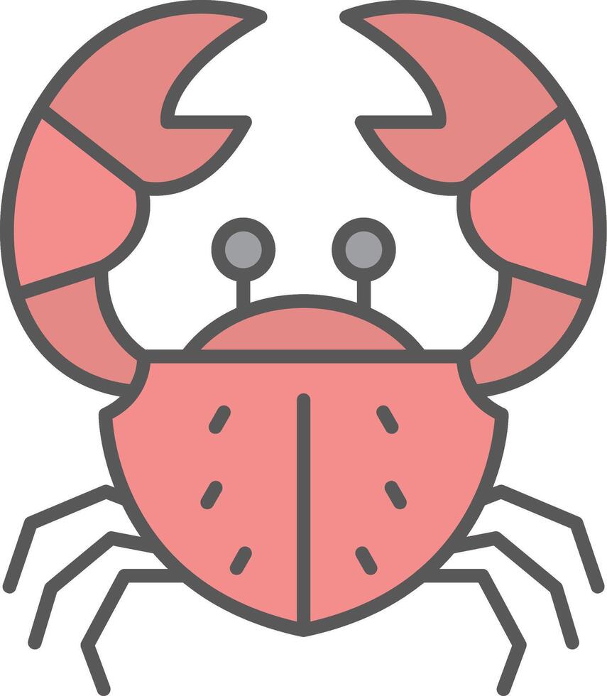 Crabe ligne rempli lumière icône vecteur
