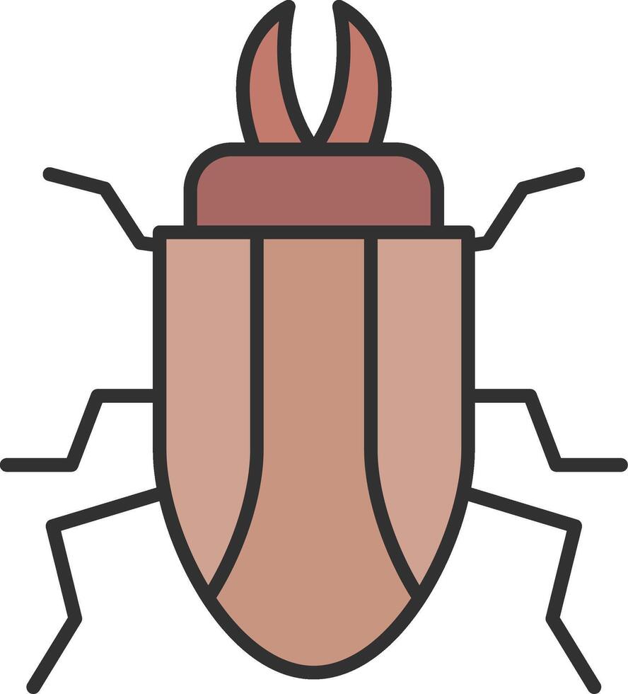 scarabée ligne rempli lumière icône vecteur