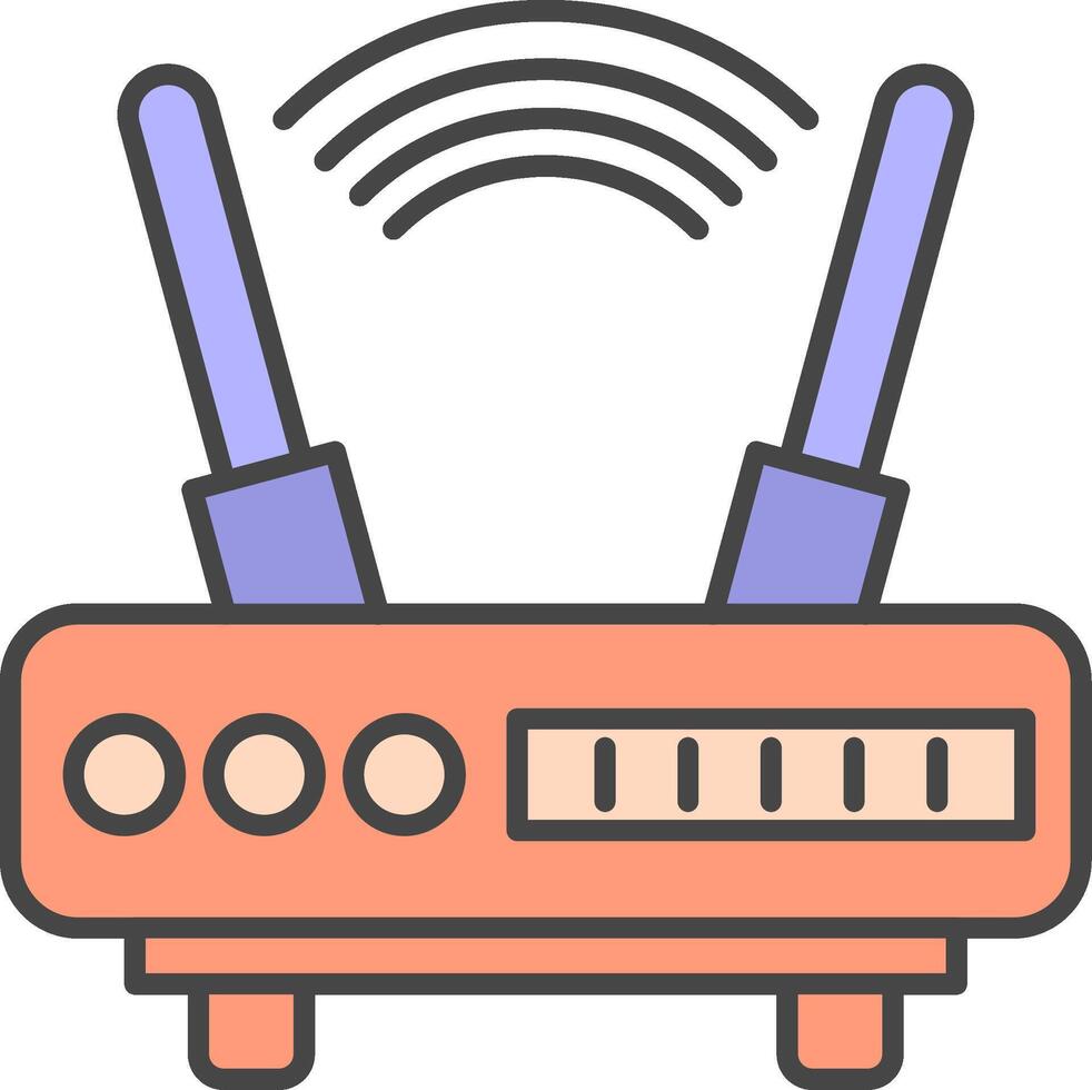 Wifi ligne rempli lumière icône vecteur