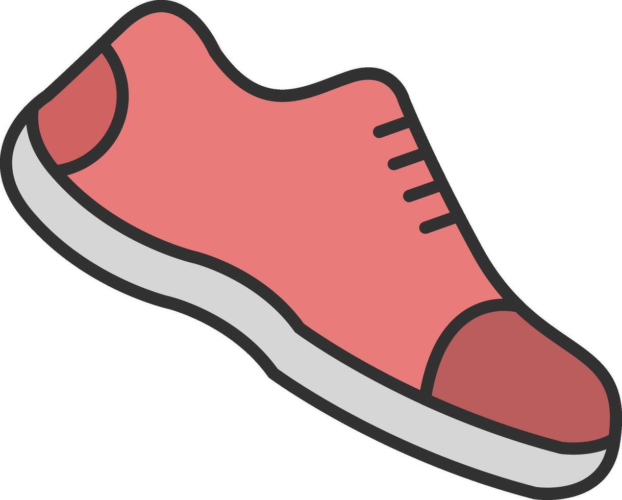 fonctionnement des chaussures ligne rempli lumière icône vecteur