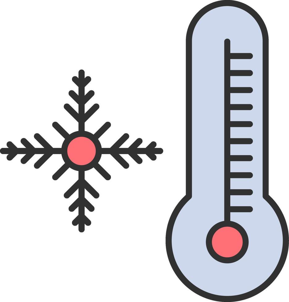 flocon de neige ligne rempli lumière icône vecteur