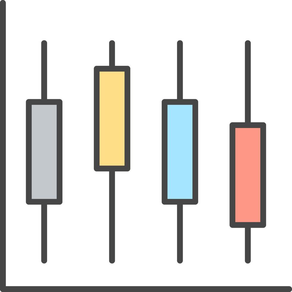 diagramme ligne rempli lumière icône vecteur