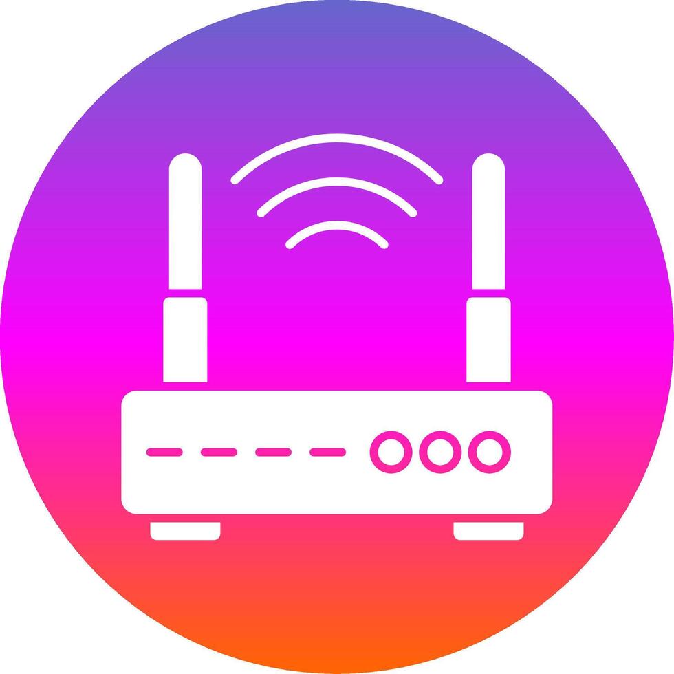 Wifi routeur glyphe pente cercle icône vecteur