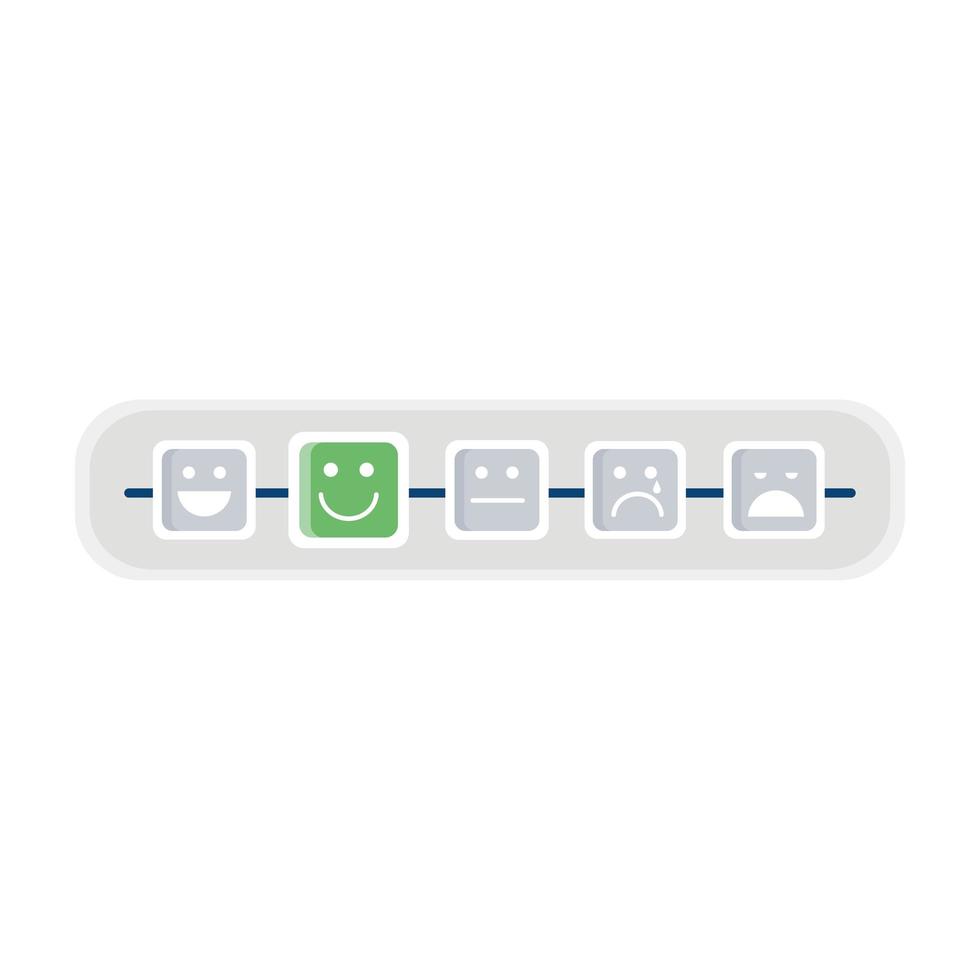 barre de satisfaction client avec l'icône de mesure des visages emojis vecteur