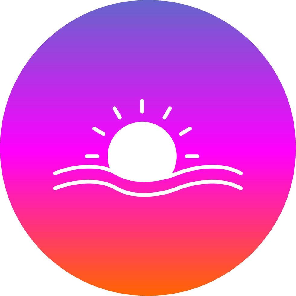 Soleil glyphe pente cercle icône vecteur