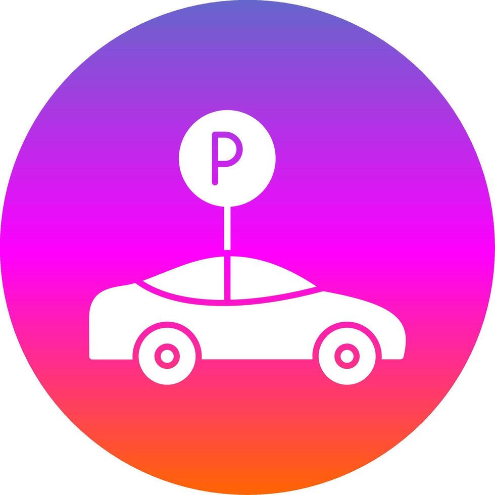 parking glyphe pente cercle icône vecteur