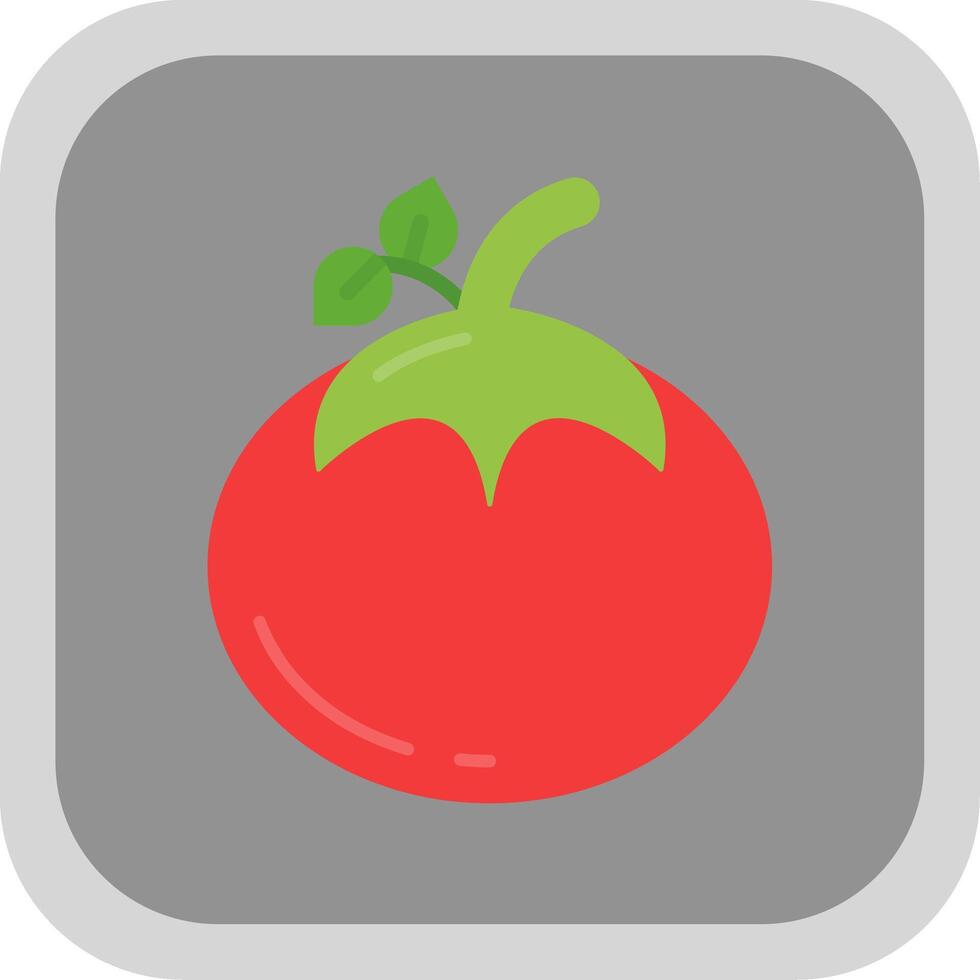 tomate plat rond coin icône vecteur