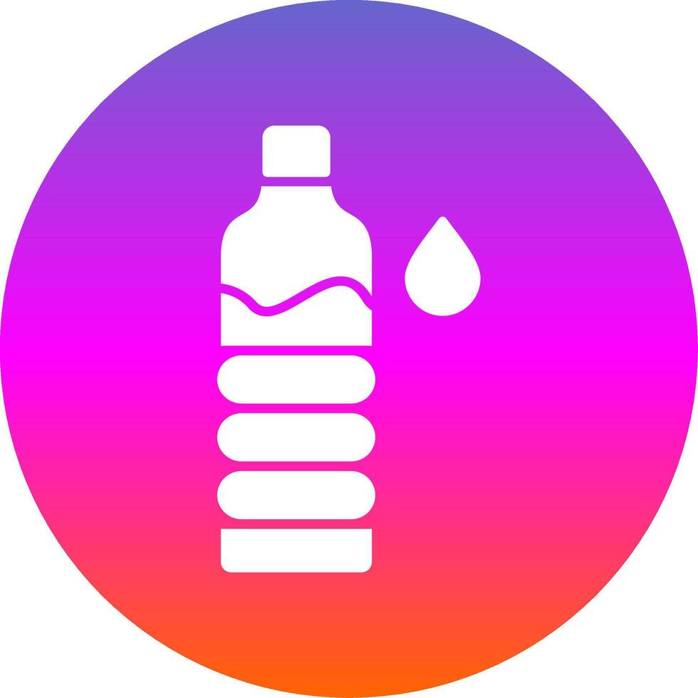 l'eau bouteille glyphe pente cercle icône vecteur
