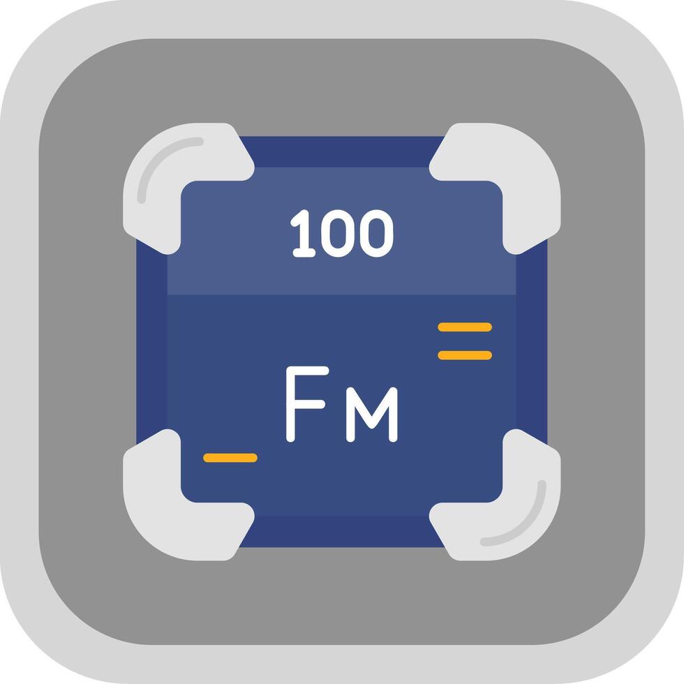 fermium plat rond coin icône vecteur