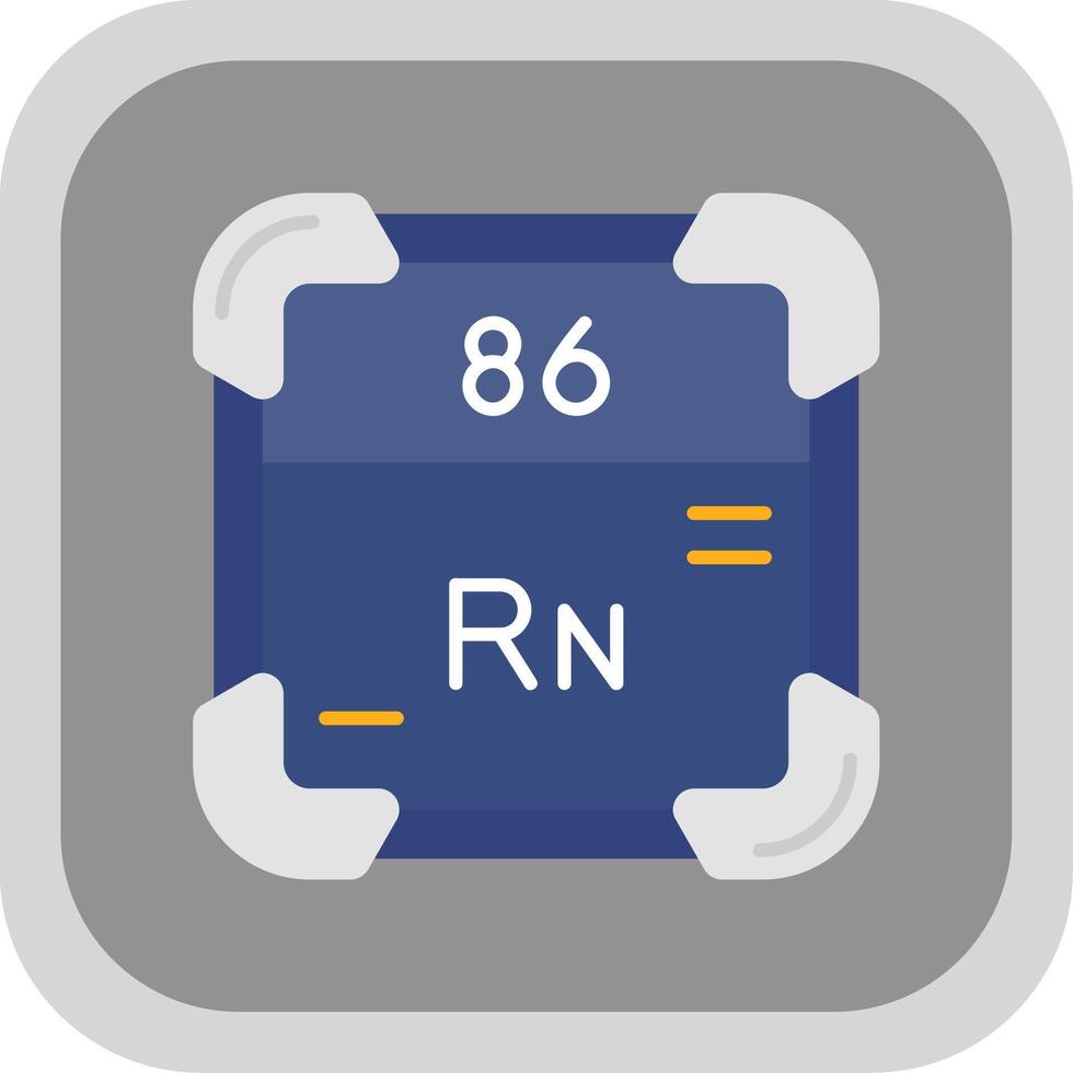 radon plat rond coin icône vecteur