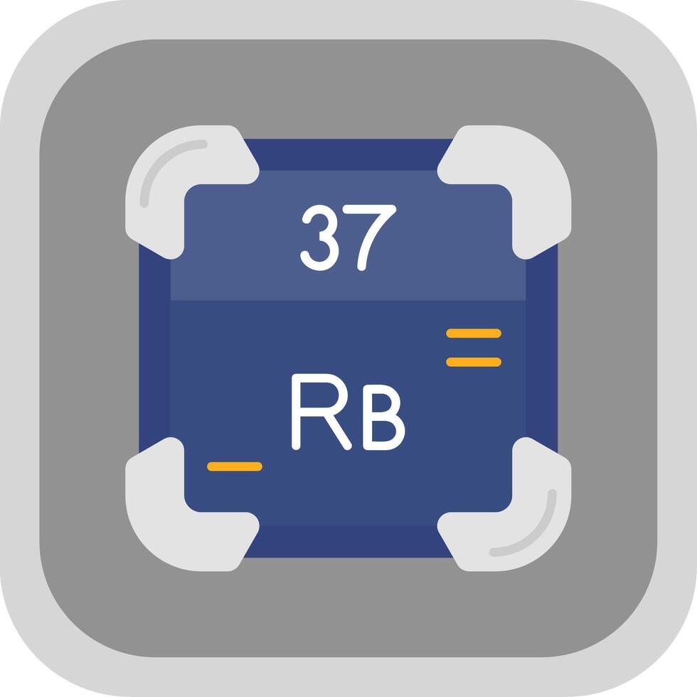 rubidium plat rond coin icône vecteur