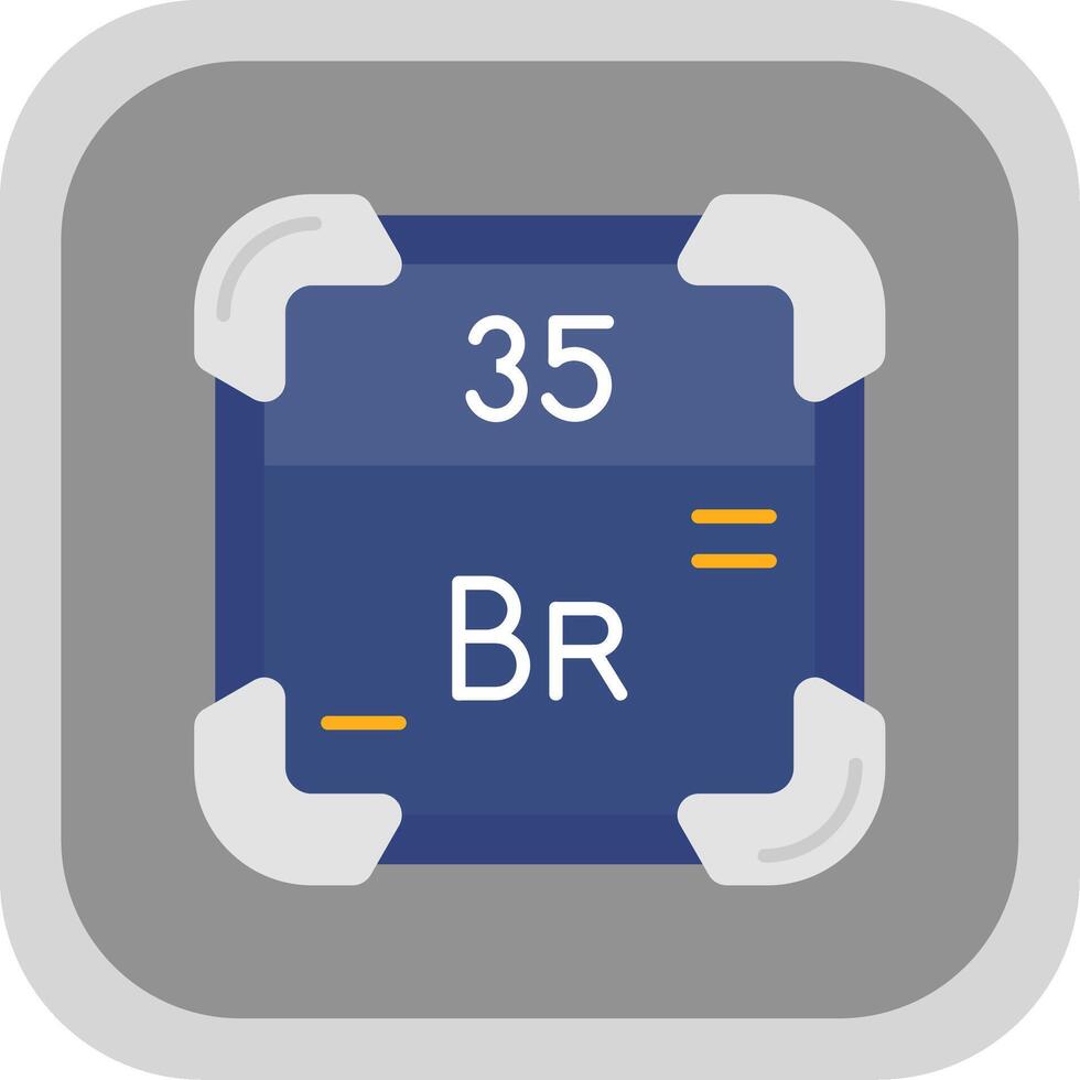 brome plat rond coin icône vecteur