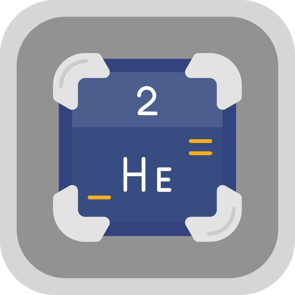 hélium plat rond coin icône vecteur