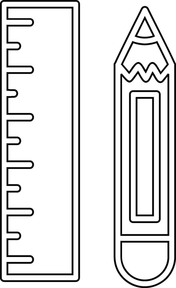 icône de vecteur crayon et règle