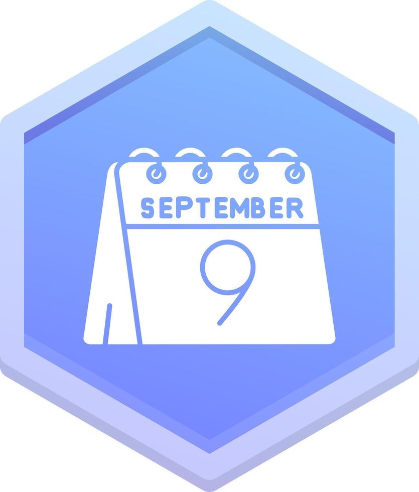 9e de septembre polygone icône vecteur