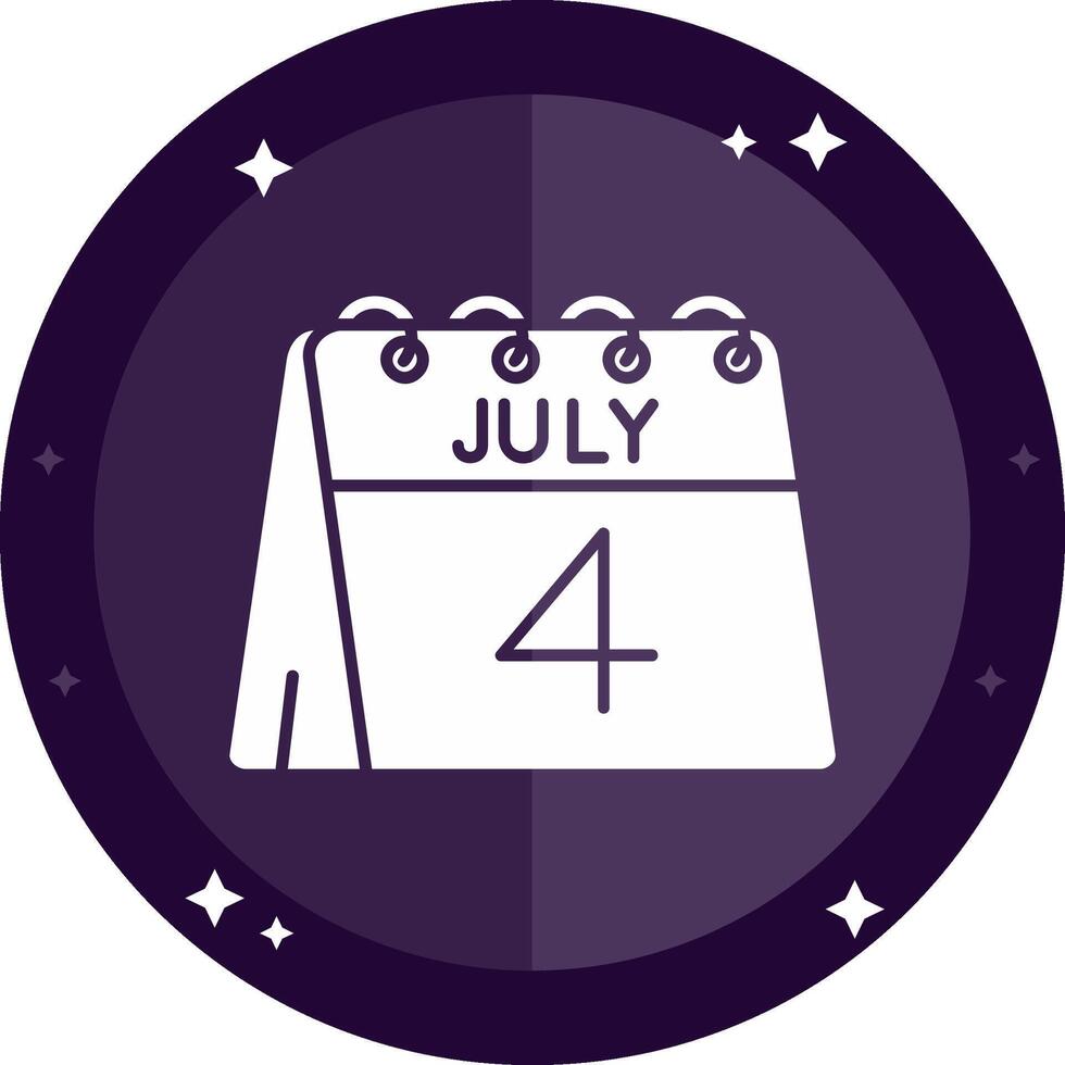 4e de juillet solide badges icône vecteur