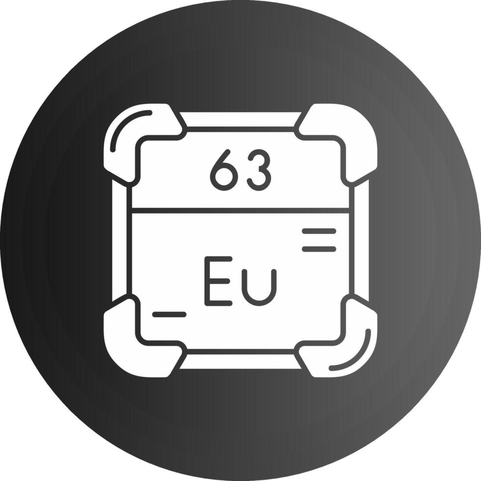 europium solide noir icône vecteur