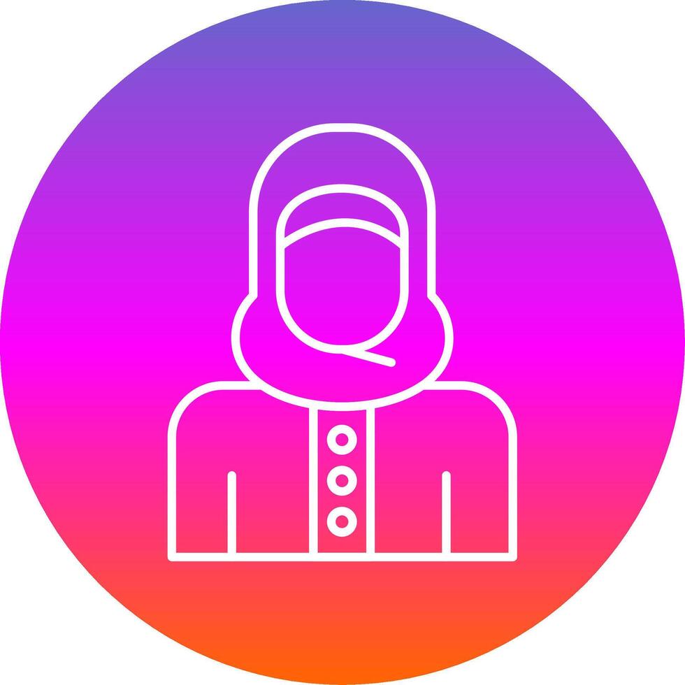 islamique femme ligne pente cercle icône vecteur