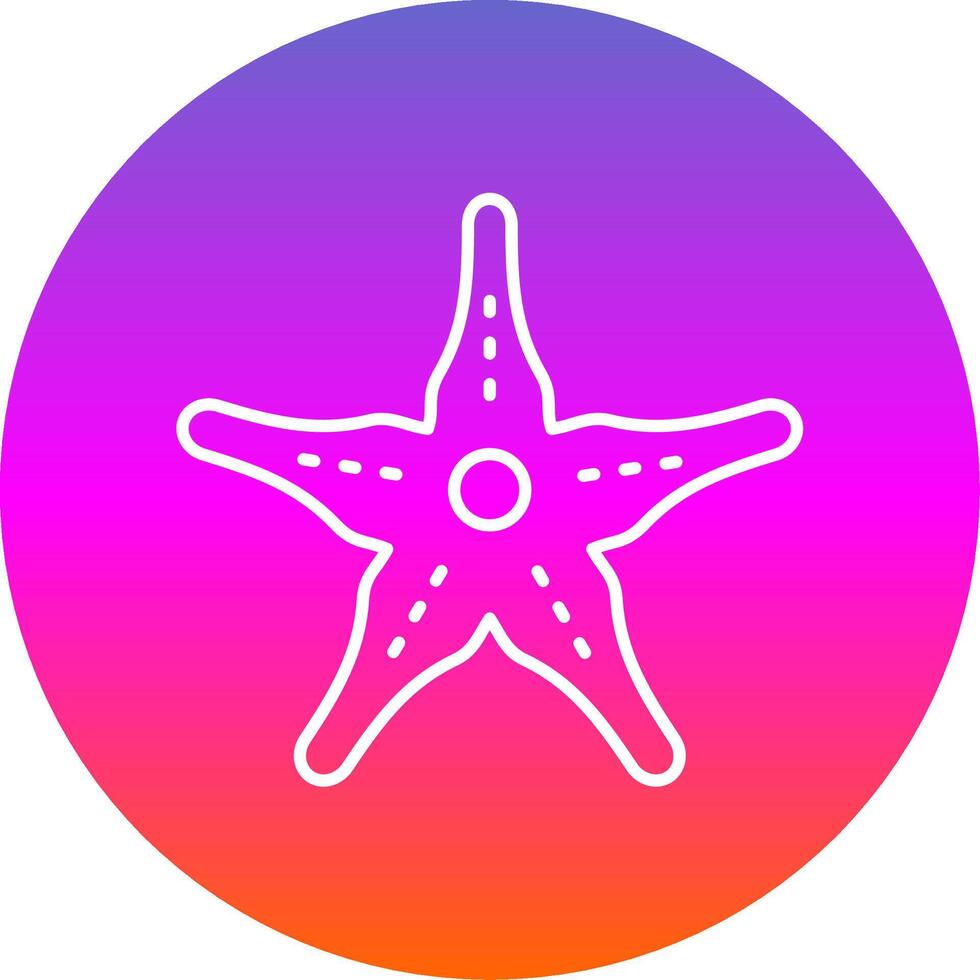 étoile de mer ligne pente cercle icône vecteur