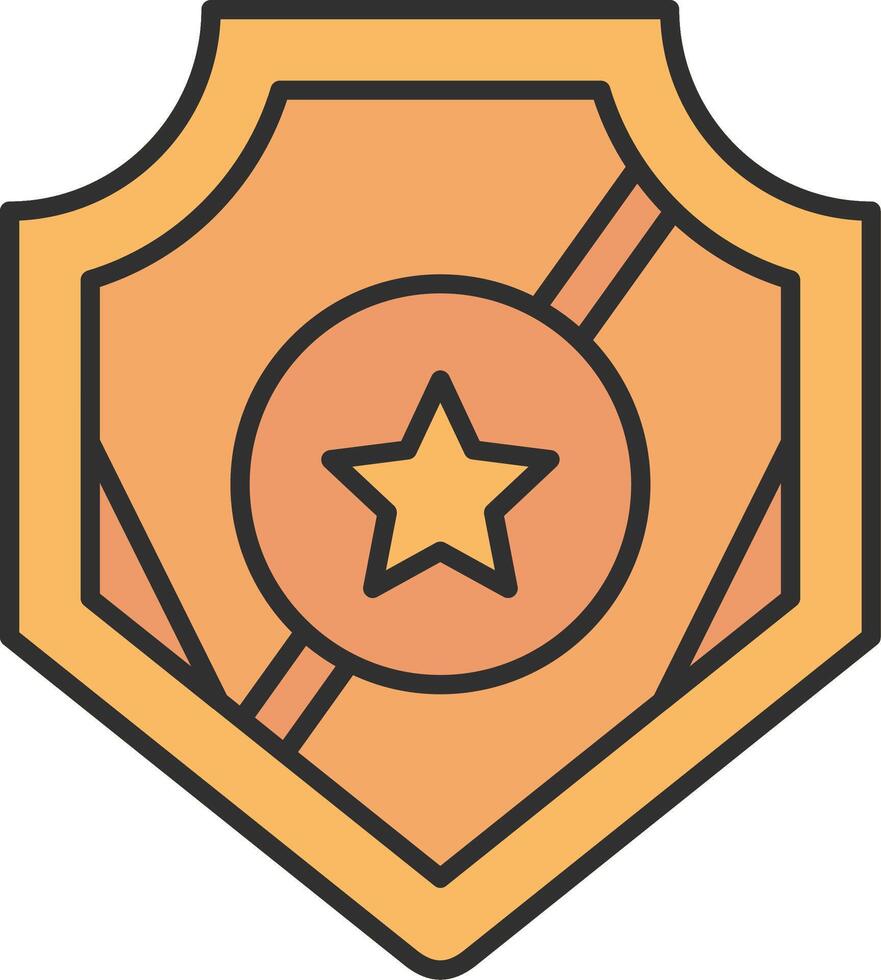 police badge ligne rempli lumière icône vecteur