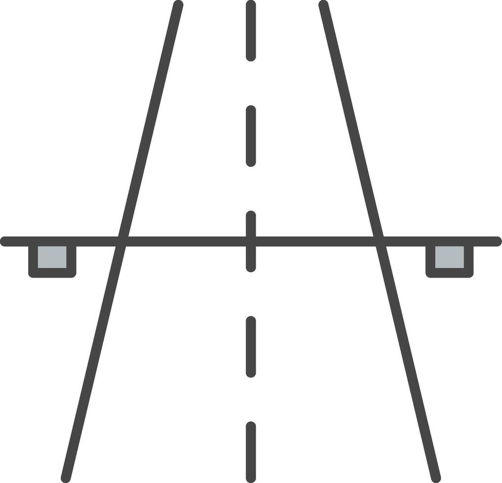 Autoroute ligne rempli lumière icône vecteur